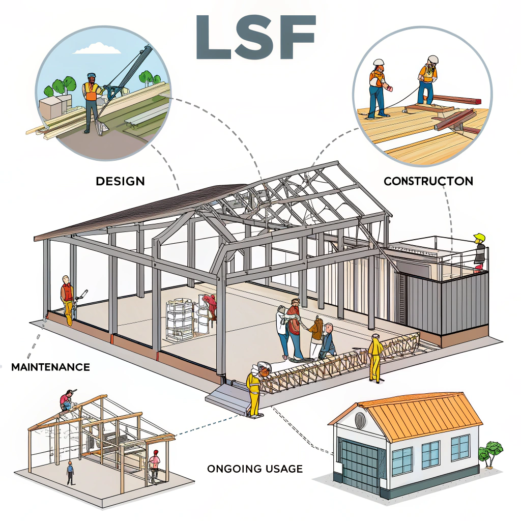 بررسی چرخه عمر یک سازه LSF از طراحی تا بهرهبرداری